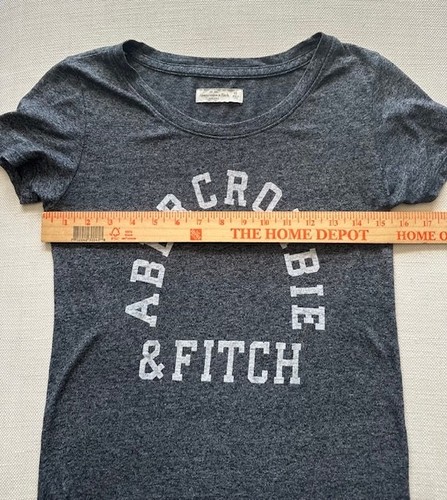 Vintage Abercrombie and Fitch Y2K Women’s Size XS Gray Logo T-Shirt Made USA - Picture 5 of 7