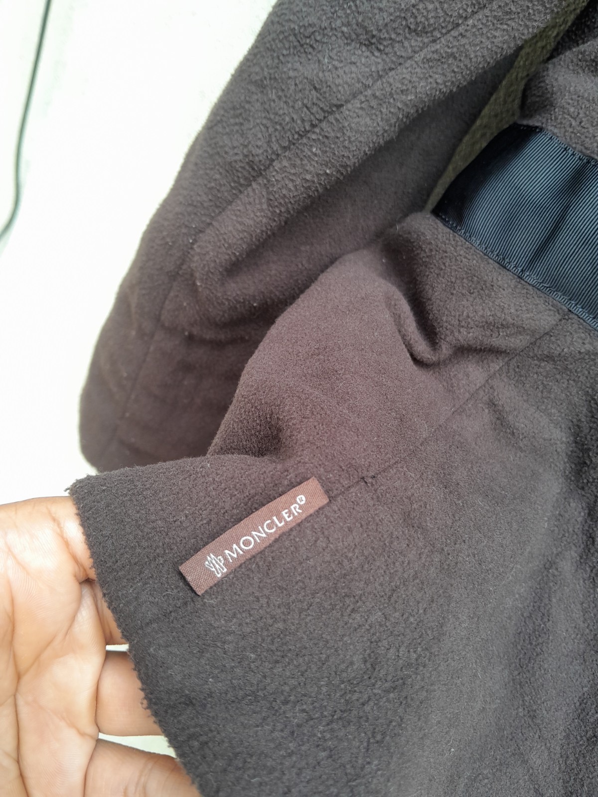 Vintage Moncler Fleece Jacket Women’s Size L Brown Full Zip Lampo Zipper Romania thumbnail 24