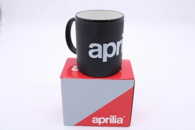 Original Tasse Becher Keramiktasse schwarz 300ml Aprilia