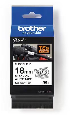 Brother TZE-FX241 Flexi-Tape laminiertes Schriftband für Beschriftungsgeräte, 18