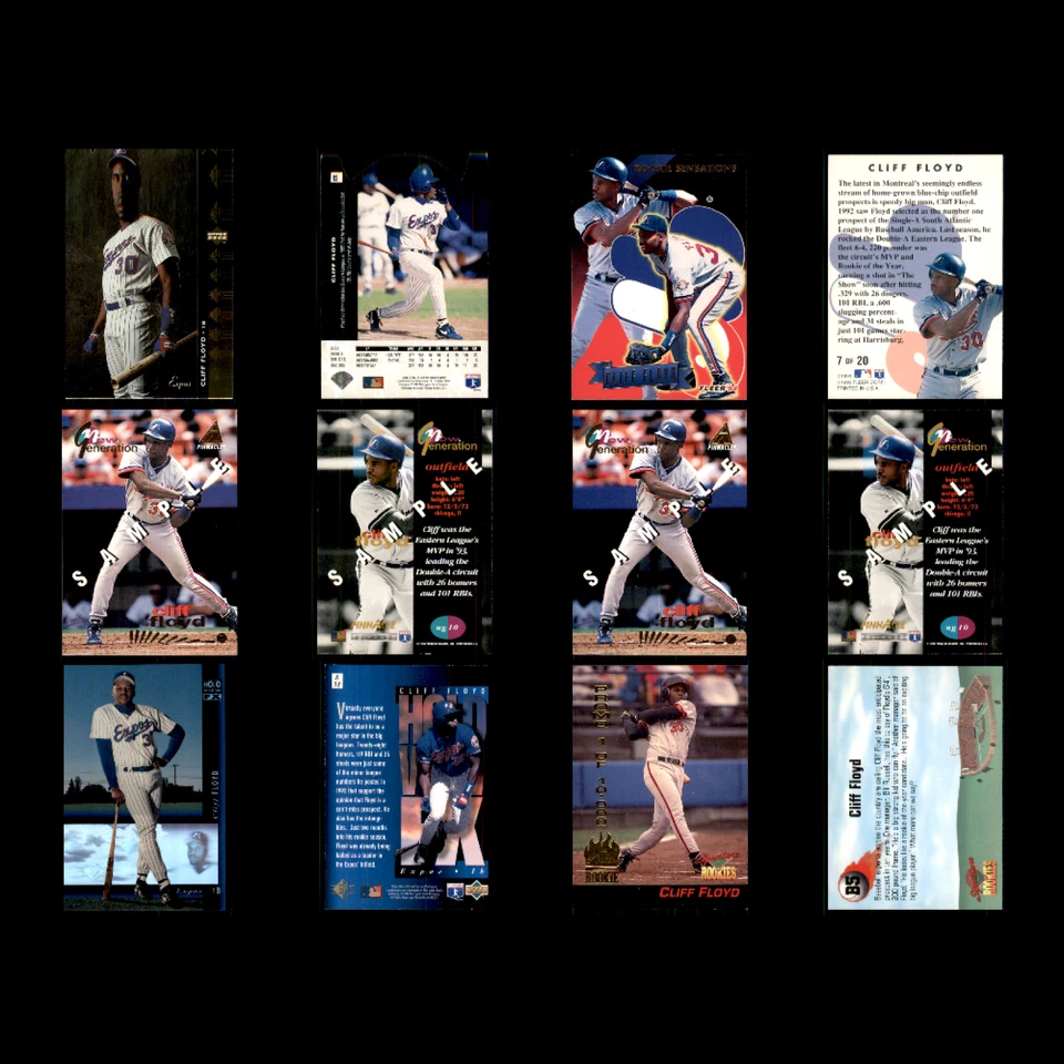 Cliff Floyd Lot 95 Baseball Cards 1995 Fleer Metal Universe Montreal Expos Set - Image 4 of 4