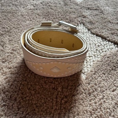 Diesel Men's Leather Belt Vintage Y2K Studded Metal Logo Plate