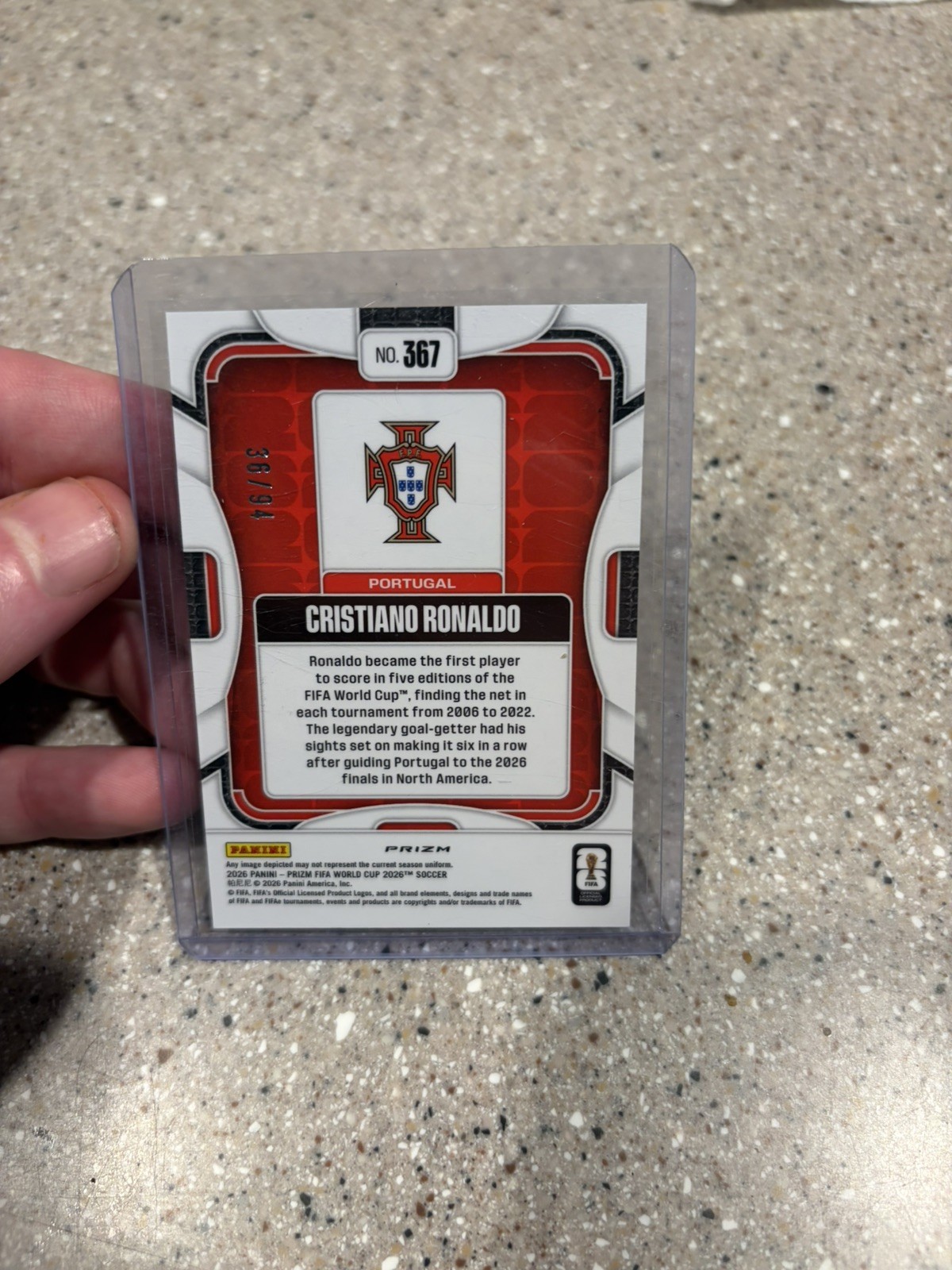 2026 Panini Prizm FIFA World Cup World Cup CRISTIANO RONALDO Old Glory /94 #367 view 4