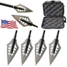6X Blade Arrowhead 144Gr Hunting Broadhead Box Archery Screw-In Tip Point Shoot