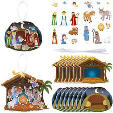 16 Sets Religious Crafts Nativity Stickers Make a Nativity Scene Sticker Ornamen