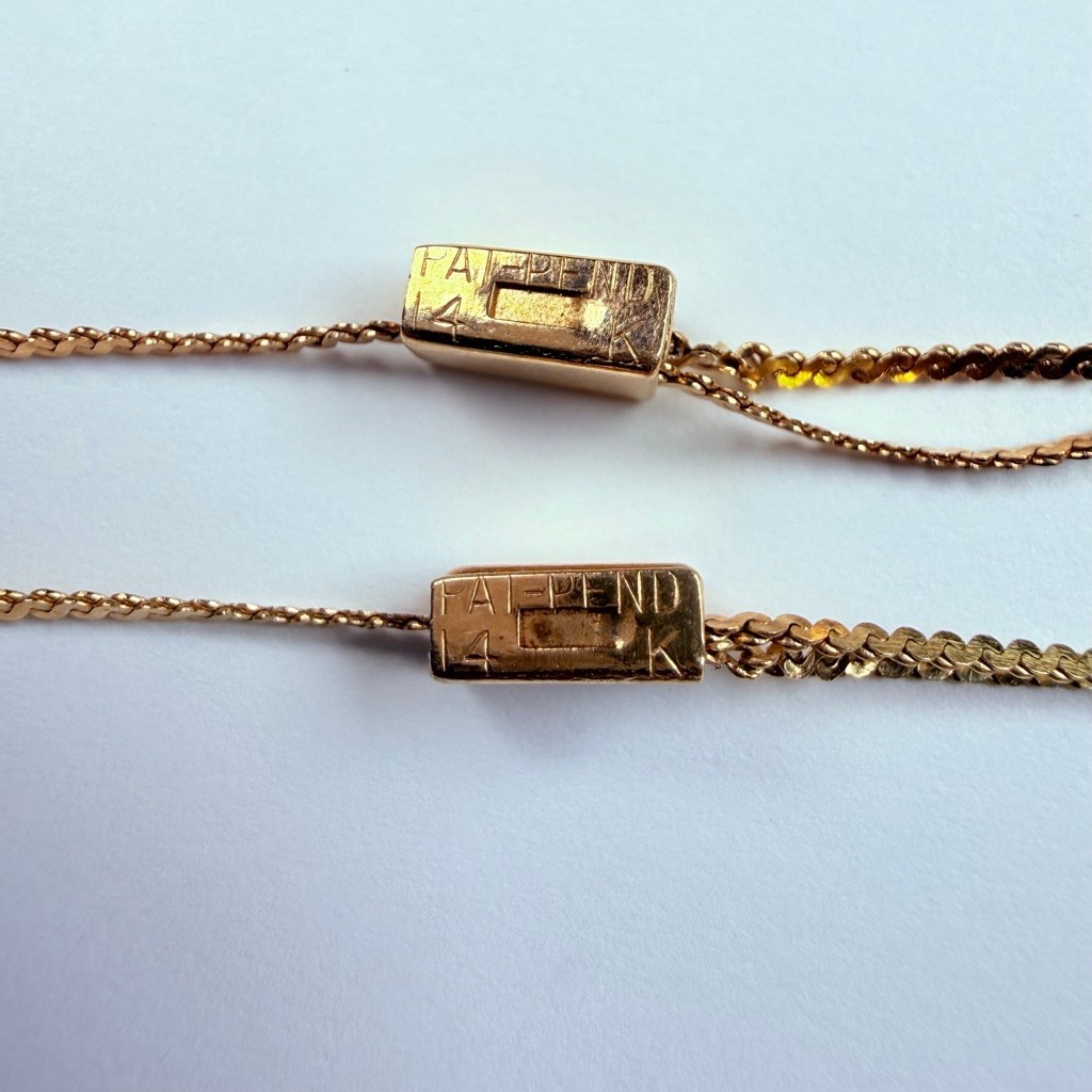 14K Solid Yellow Gold Adjustable Slider Serpentin… - image 8