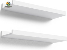 Floating Shelves Wall Mounted Set of 2, Modern White Shelves for Bedroom, Nurser
