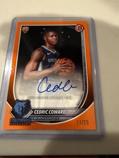 2025-26 Topps Bowman Basketball Cedric Coward Orange Auto /25
