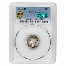 1916-D Mercury Dime 10C PCGS G 04 CAC
