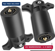 2 Pack 7 Pin Trailer Plug, Waterproof Heavy-Duty 7 Way Trailer Plug