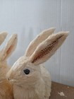 2 White Bristle brush  Easter bunny Rabbits Sitting Spring Decor•Sisal Straw — photo 2