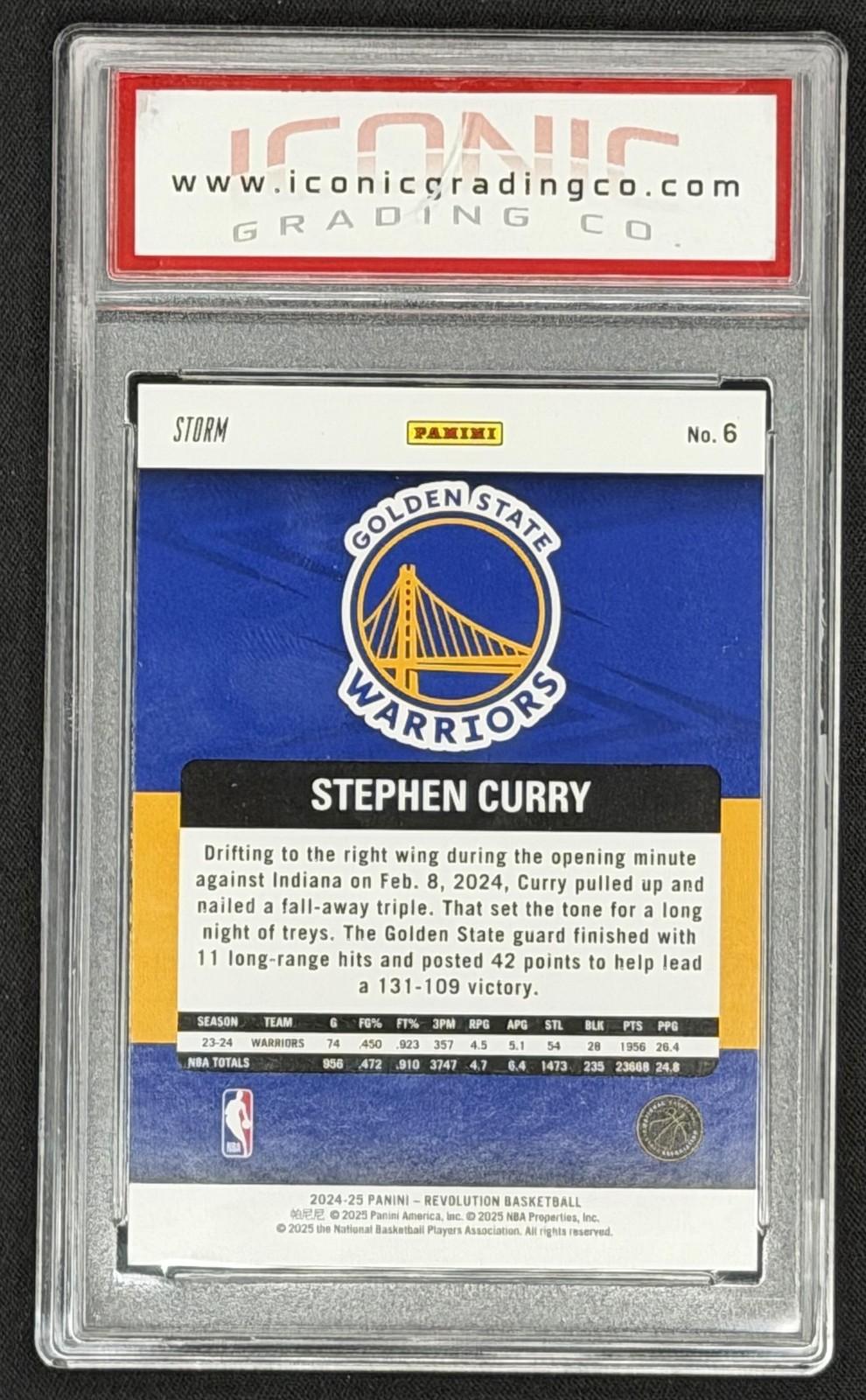 2024-25 Panini Revolution #6 Stephen Curry Blue Storm Iconic 10 Pristine view 2