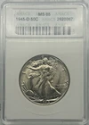 1945-D Walking Liberty Silver Half Dollar MS 65 ANACS Certified