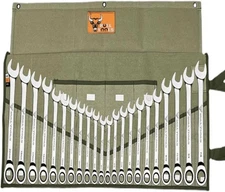 Wrench Roll Organizer Metric & SAE Roll up Tool Pouch Bag Handmade, Heavy Weight