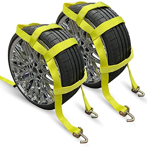 KODIAK STRAPS Adjustable Wheel Net Tow Basket Straps with Swivel J Hooks (2 