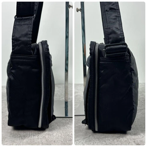 Porter Tanker Shoulder Bag Black 2 Layers YKK Zipper Unisex 28x20x8cm - Picture 5 of 13