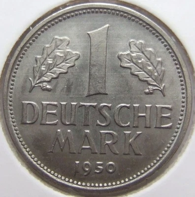 Münze Bundesrepublik Deutschland 1 Deutsche Mark 1950 D in fast Stempelglanz - Bild 1 von 2
