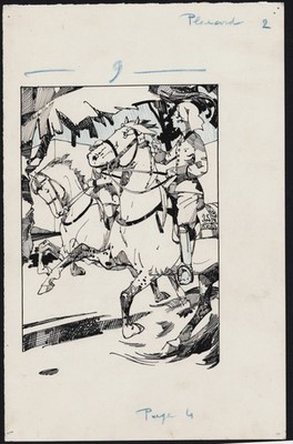 Jud - Art Deco Orient India dessin drawing L'Heritier du Maharadjan horse Pferd