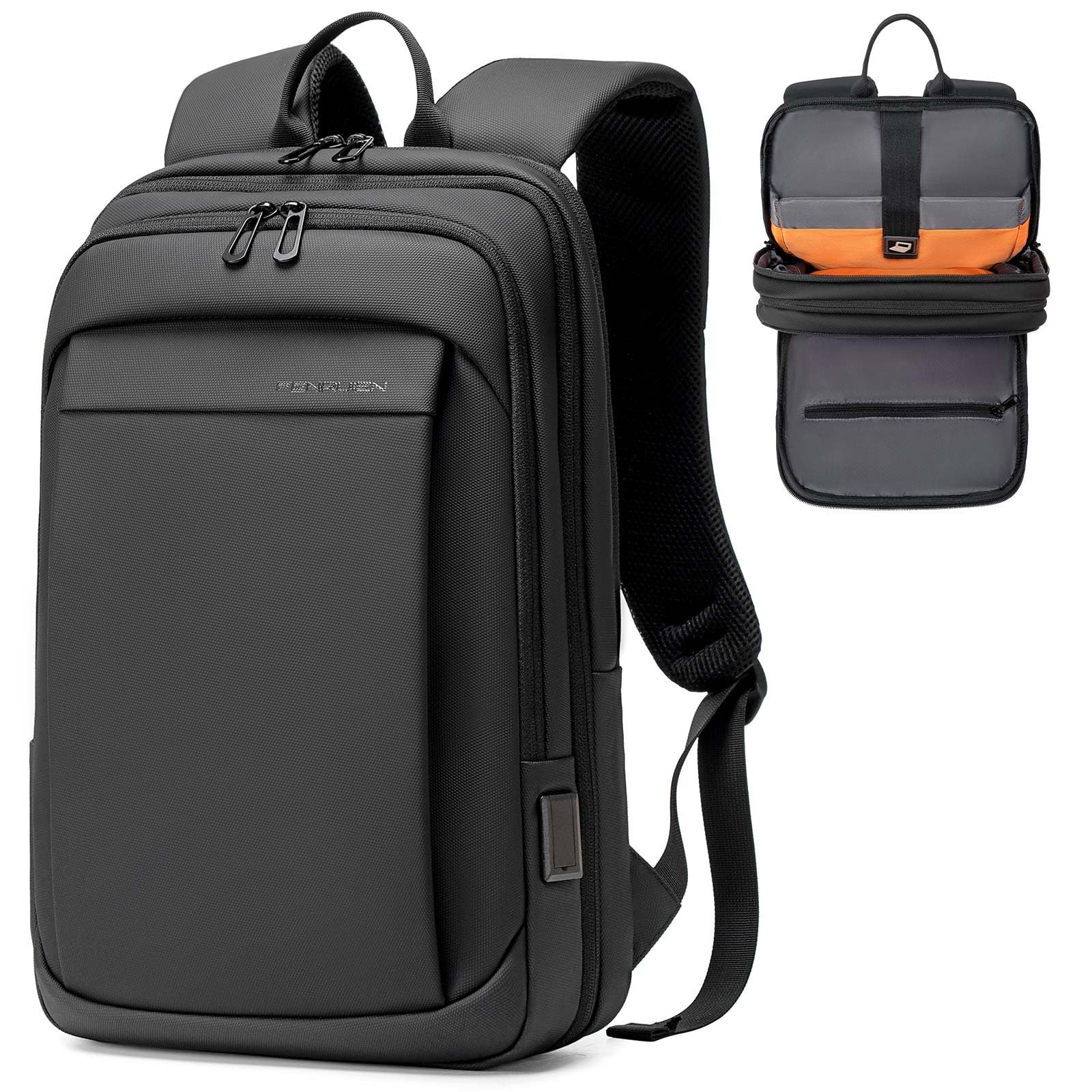 For Men Water Resistant Light Weight Backpack With Usb C
