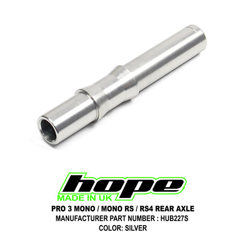 Hope Pro 3 Mono / Mono RS / RS4 Rear Hub Axle HUB227S - Silver - Brand New - Picture 1 of 1