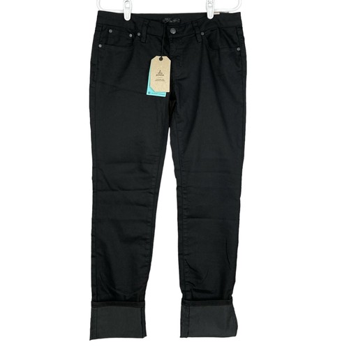 Neu mit Etikett Prana Kara Damenjeans Bio-Baumwolle schwarz Gr. 4/27 niedriger Bund Stretch-Denim