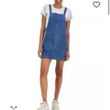 Tinseltown Blue Denim Pinafore Overall Dress. Sz M. NWT!