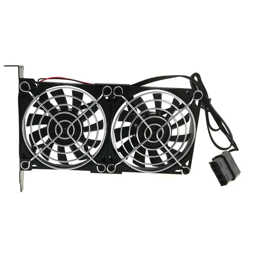 PCIe Slot Cooler Dual 80mm Fan Video Card Cooling 2300rpm Silent 3pin 4pin Power