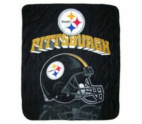 NEW Pittsburgh Steelers Grid Iron NFL Fleece Throw Blanket, 50