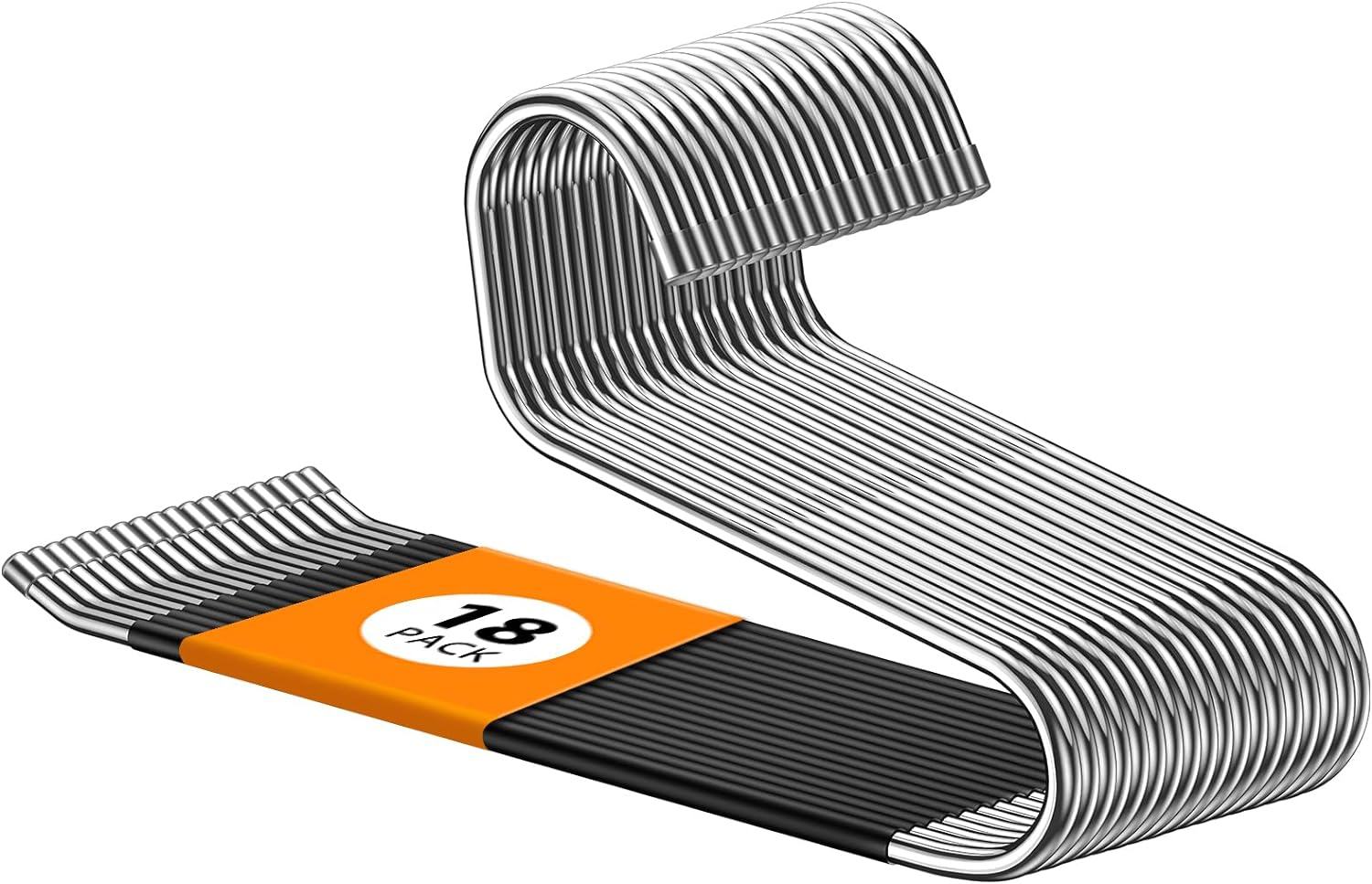 Non-Slip Metal Pants Hangers 18-Pack Open-Ended Clips-image