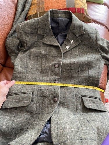 Caldene 38”(14) dunkelgrün 100% Wolle Tweed Sakko sehr guter Zustand schwarz/weiß ock - Bild 21 von 22