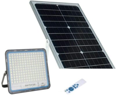 400W Outdoor LED Headlight with Solar Panel White Light Solar Energy Spotlight