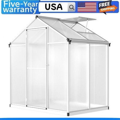 6.25 x 4Ft Greenhouse with 24'' x 23'' Roof Windows Vent for Patio Backyard Garden