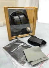 New Double Watch Winder 2 Automatic Watches Bamboo Display Case