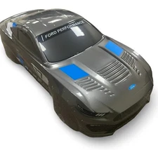 FORD MUSTANG BLACK  GRAY PVC Body Shell For 1/10 On Road Car 1:10 NO Cut