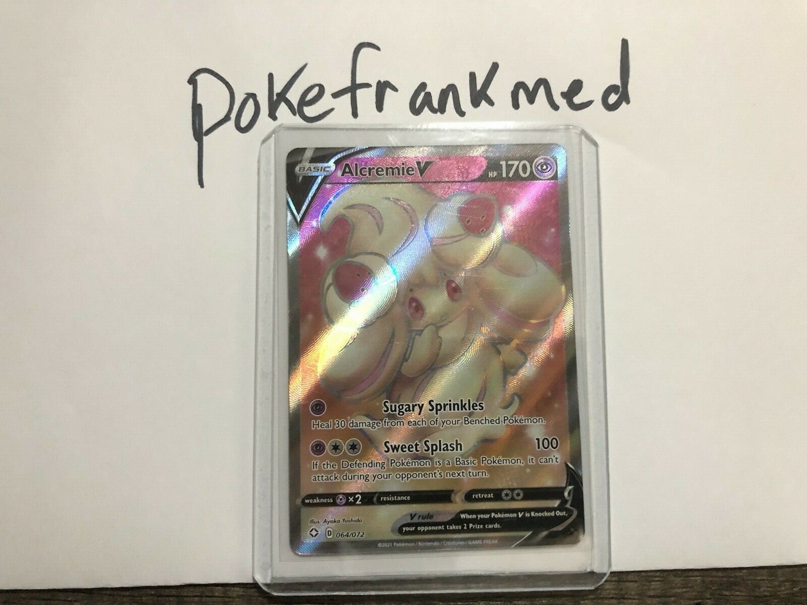 (1 of 2) Pokemon Shining Fates Alcremie V Full Art Ultra Rare 064/072 Mint