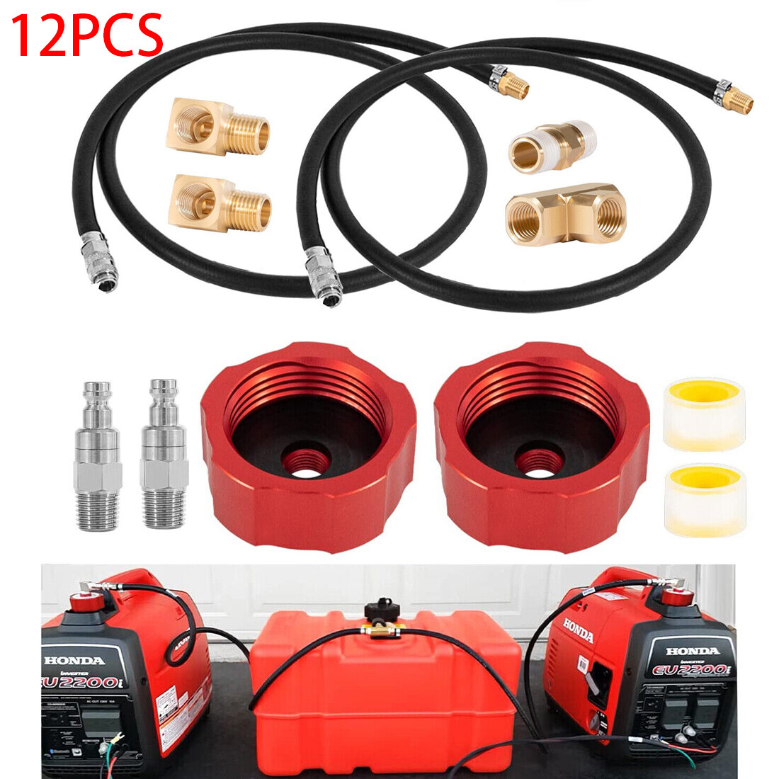 12PCS HND1.2CD for Bergs II Dual System with Hose&Cap for Honda Polaris Champion