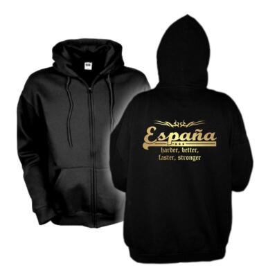 Kapuzenjacke SPANIEN Espana harder better faster stronger Sweatjacke (WMS07-60e)