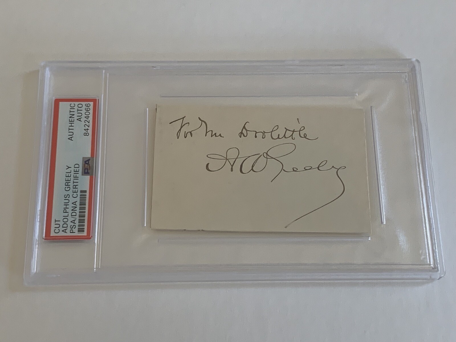 Adolphus Greely Autographed Signed Polar Explorer Army Officer Cut PSA DNA j2f1c 