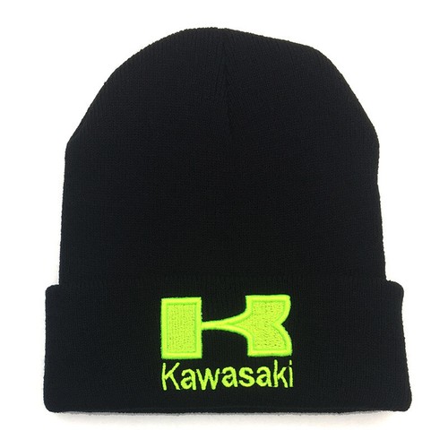 KAWASAKI MOTORCYCLE Mens Beanie Knitted Winter Hat Casual Warm Skull Cap - Picture 4 of 5