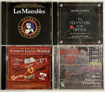 4 Musicals soundtrack cd - westside story, Phantom Opera, Misérables, Webber