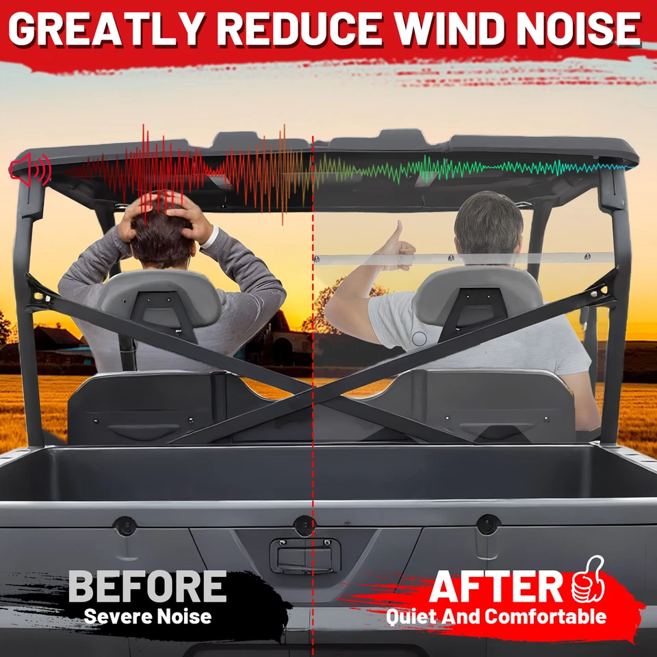 For Polaris Ranger 800 /Ranger XP 800 2010-2014 Clear Back Window with 2 Vented - Image 2 of 4