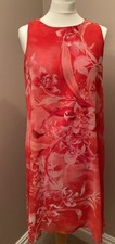 Wallis Coral Ombre Floral Print Split Back Dress Size 10 Pink BNWT