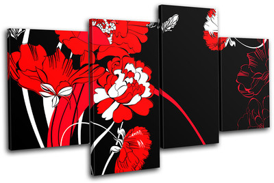 Floral Swirls Vector Illustration MULTI Leinwand Wand Kunst Bild drucken