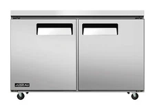 Omcan USA 58015 48" 2-Section Undercounter Freezer w/ 2 Doors, 6.7 cu.ft.