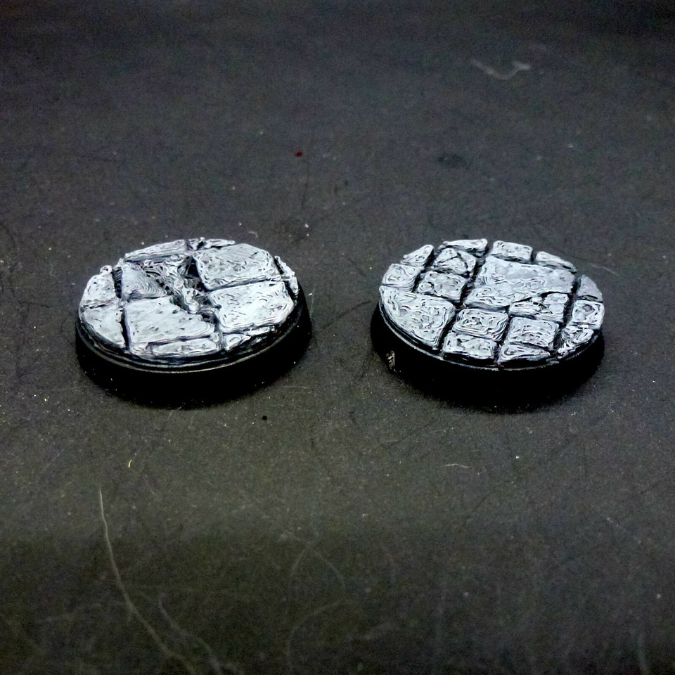 10x Round Ancient Paved Scenic Miniature Base TOPPERS INSERTS 25mm 32mm ...