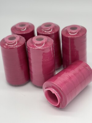 6 Spools FUCHSIA PINK Multi Purpose Serger Sewing Machine Threads T27 Quality 