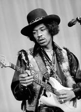 Jimi Hendrix Woodstock PHOTO 1969 Guitar Print Pic