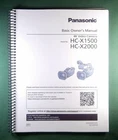 Panasonic HC-X1500 / HC-X2000 Basic Instruction Manual: With Protective Covers