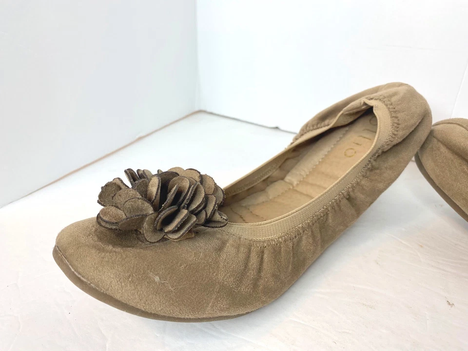 Zapatos de ballet Ollio para mujer imitación gamuza decorativos flores sin cordones talla 7/7,5 Foto 4 de 4