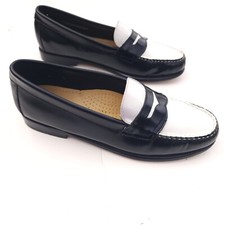 Weejuns G.H. Bass Black White Belle Loafers Women's Size 8 M Pre-owned